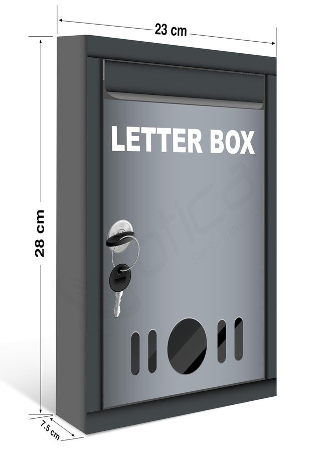 OTICA All in One Multipurpose Use Box - Letter Box/Post Box for Gate Home | Wall Mount Suggestion Box for Office Use, Donation Box, Complaint Box with Lock & Key for Hospital | GI Steel Material Grey - Image 5